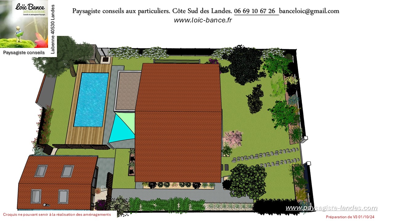 Etude paysagère 3D par Paysagiste Landes